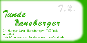 tunde mansberger business card